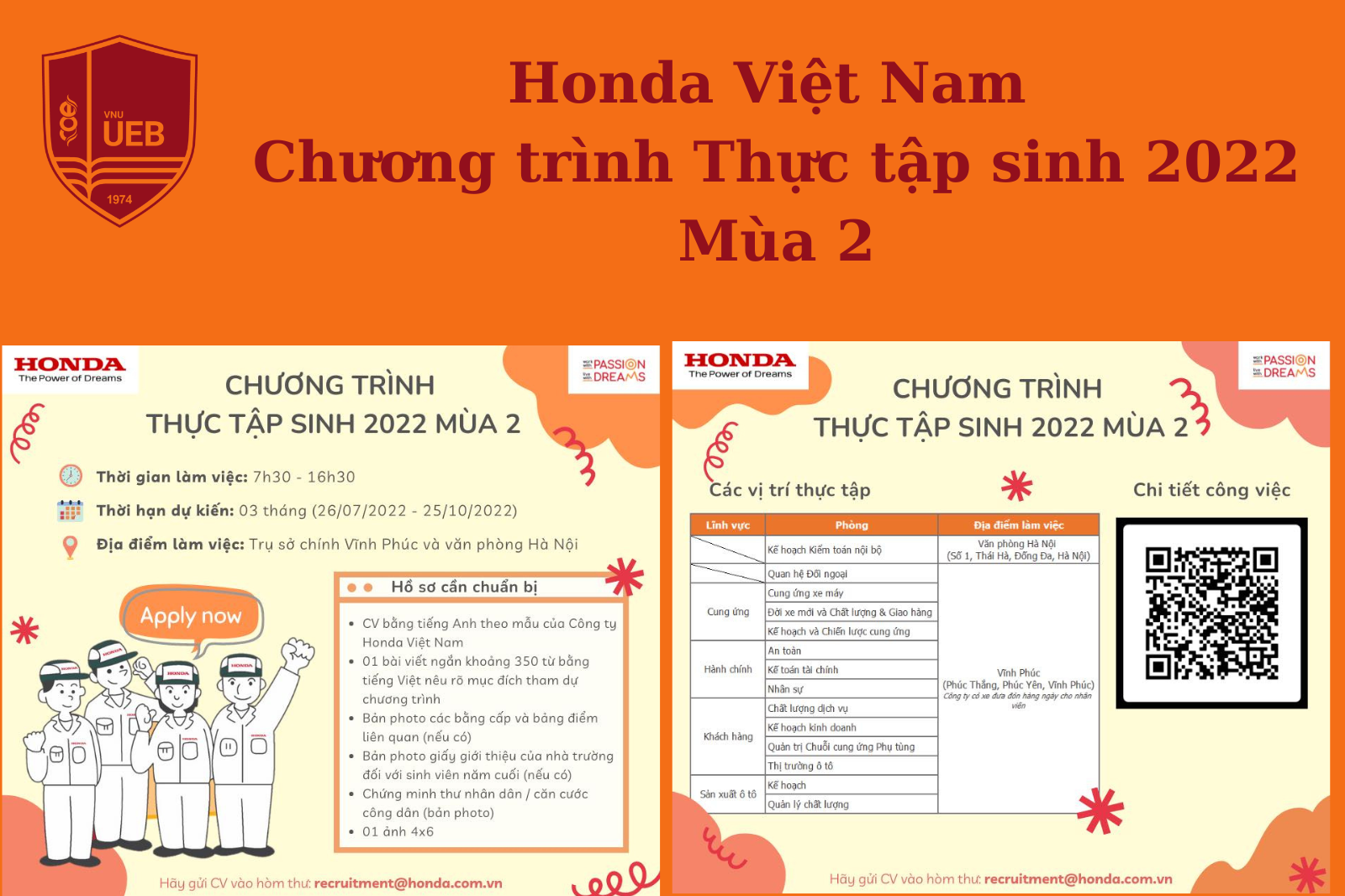 Honda Việt Nam - Chương trình Thực tập sinh 2022 mùa 2