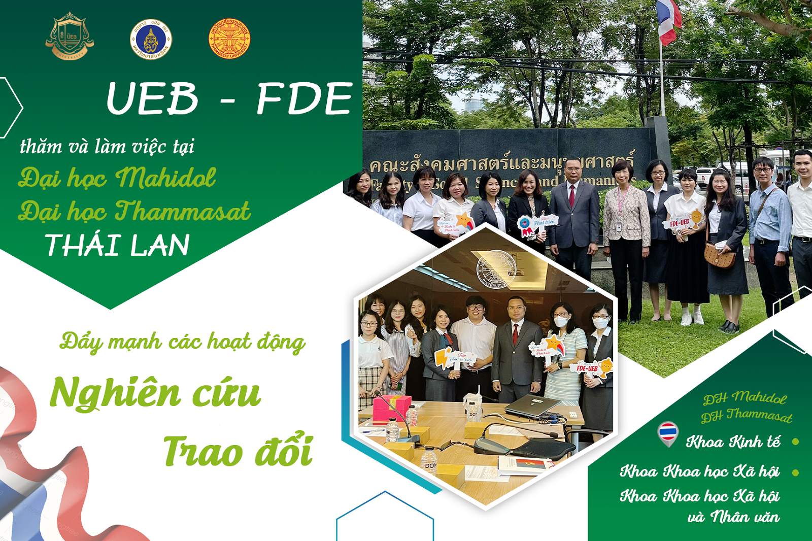 Trường ĐH Kinh tế - ĐHQGHN thăm và làm việc tại ĐH Thammasat và ĐH Mahidol, Thái Lan nhằm đẩy mạnh các hoạt động hợp tác quốc tế trong nghiên cứu và trao đổi