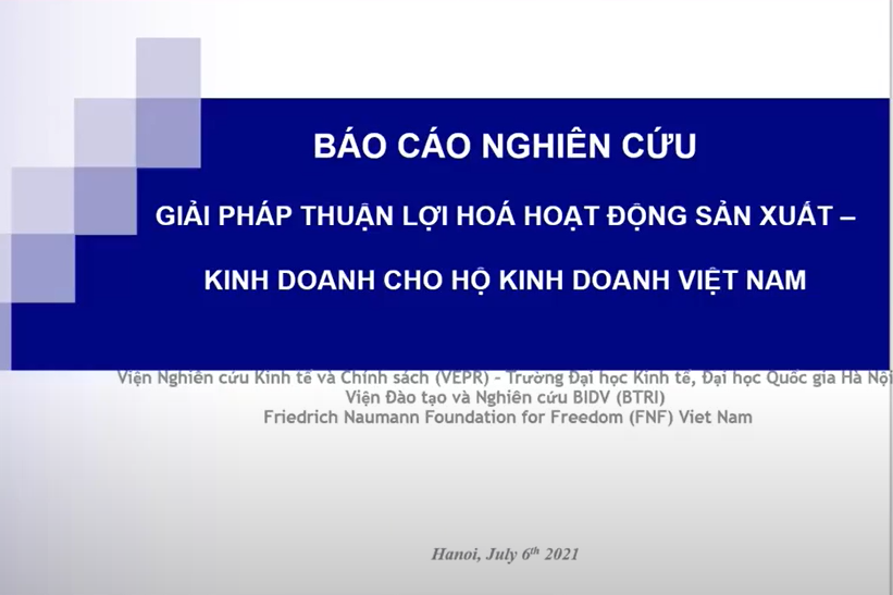 Lan tỏa tri thức với UEB Research and Sharing: Tọa đàm số 3 - Giải pháp thuận lợi hóa hoạt động sản xuất, kinh doanh cho hộ kinh doanh Việt Nam - Khảo sát mới nhất năm 2021