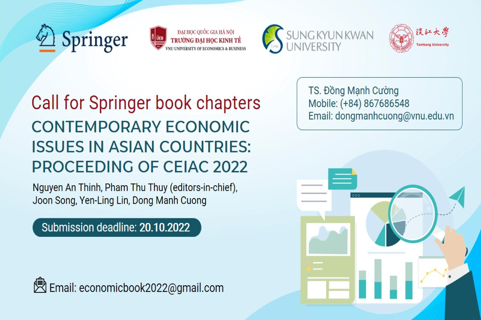 Thư mời viết bài Springer Proceeding Book “Contemporary Economic Issues In Asean Countries: Proceeding Of CEIAC 2022"