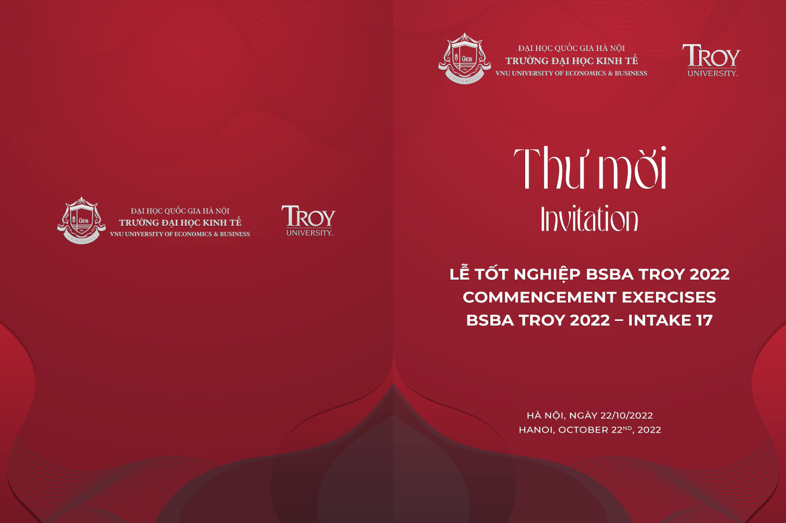 Lễ Trao bằng Tốt nghiệp chương trình BSBA - Troy Khóa 17 năm 2022
