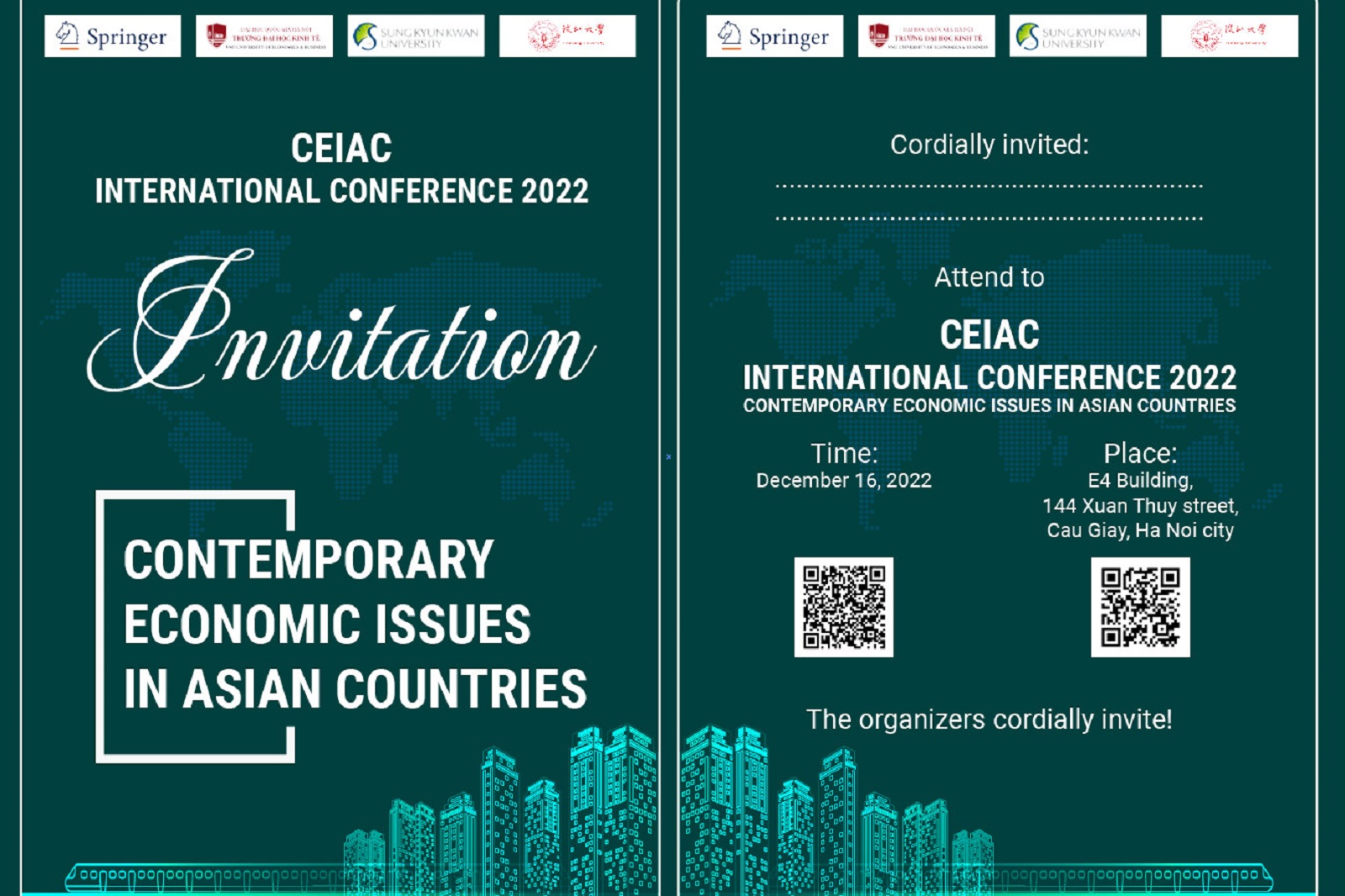 Thư mời tham dự Hội thảo “Các vấn đề kinh tế đương đại tại các quốc gia Châu Á” (CEIAC 2022)