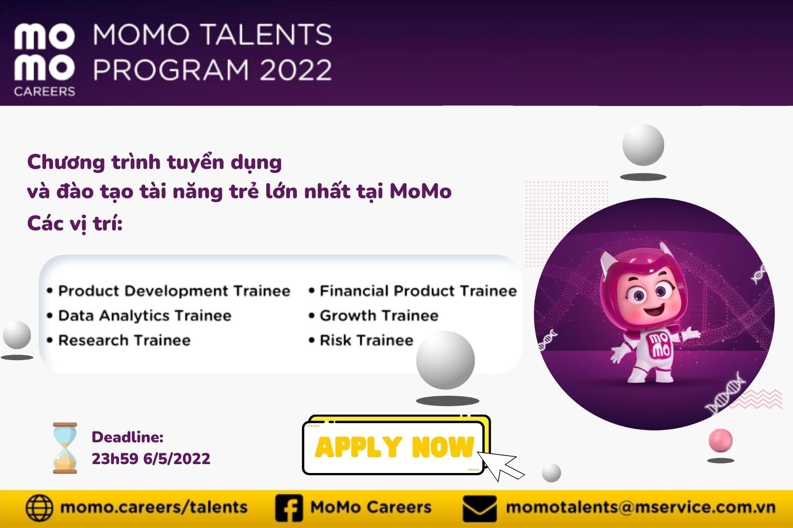 MOMO Talent 2022: Unlock Your M-DNA - Chương trình tuyển dụng lớn nhất dành riêng cho các bạn sinh viên tài năng của MoMo