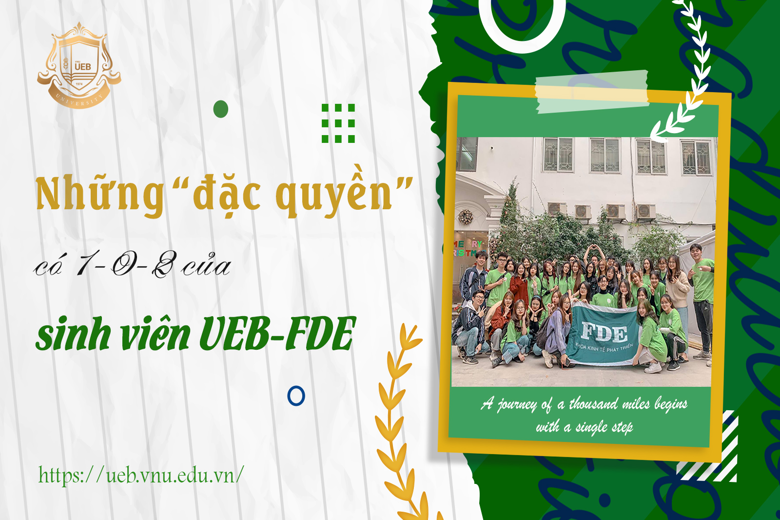 Những “đặc quyền” của sinh viên Khoa Kinh tế Phát triển, Trường Đại học Kinh tế, ĐHQGHN (UEB - FDE)