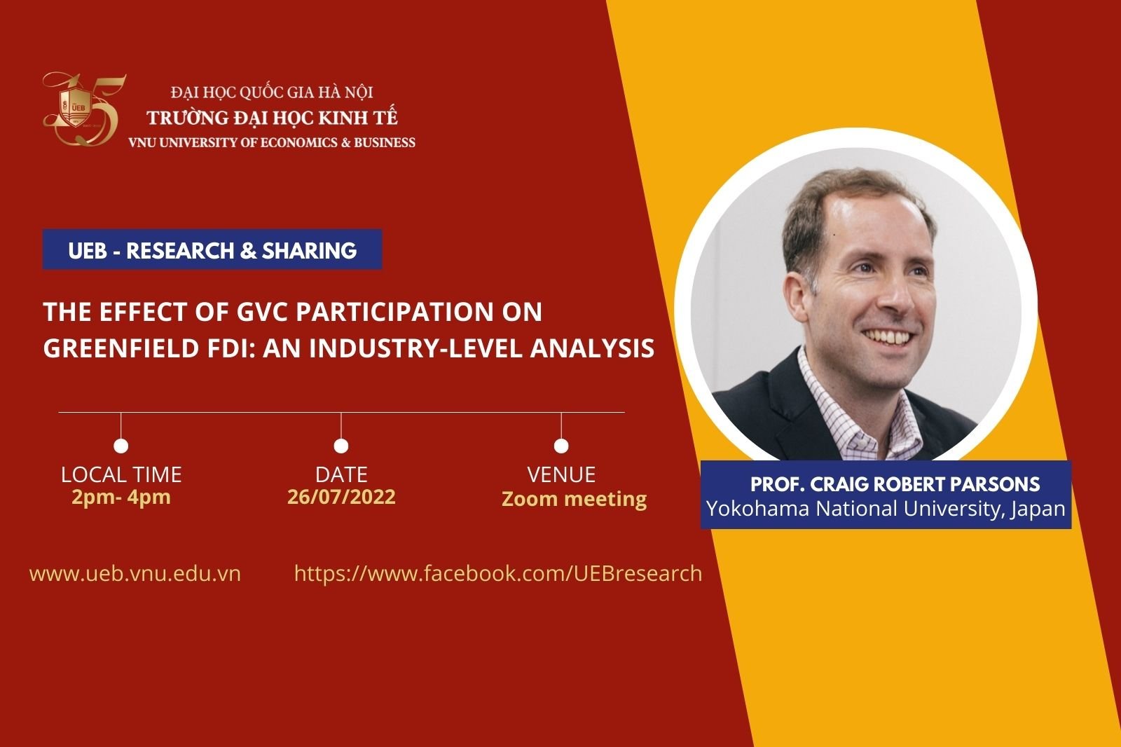 Webinar quốc tế “The Effect of GVC Participation on Greenfield FDI: An Industrial-level Analysis”