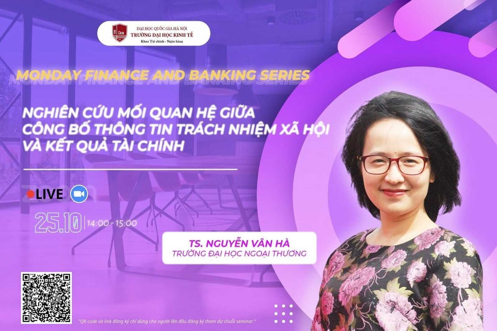 Thư mời tham dự buổi seminar Monday Finance and Banking Series Tháng 10/2021