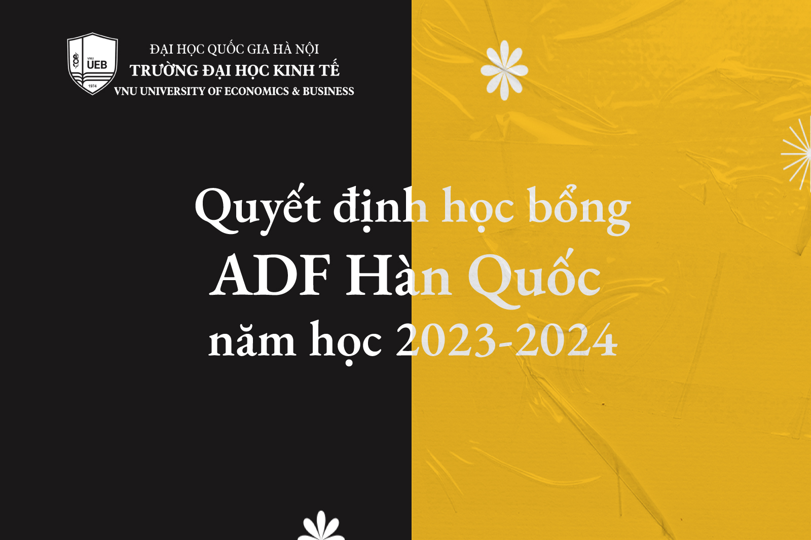 Quyết định trao học bổng của Quỹ Phát triển Châu Á ADF, Hàn Quốc năm học 2023-2024 