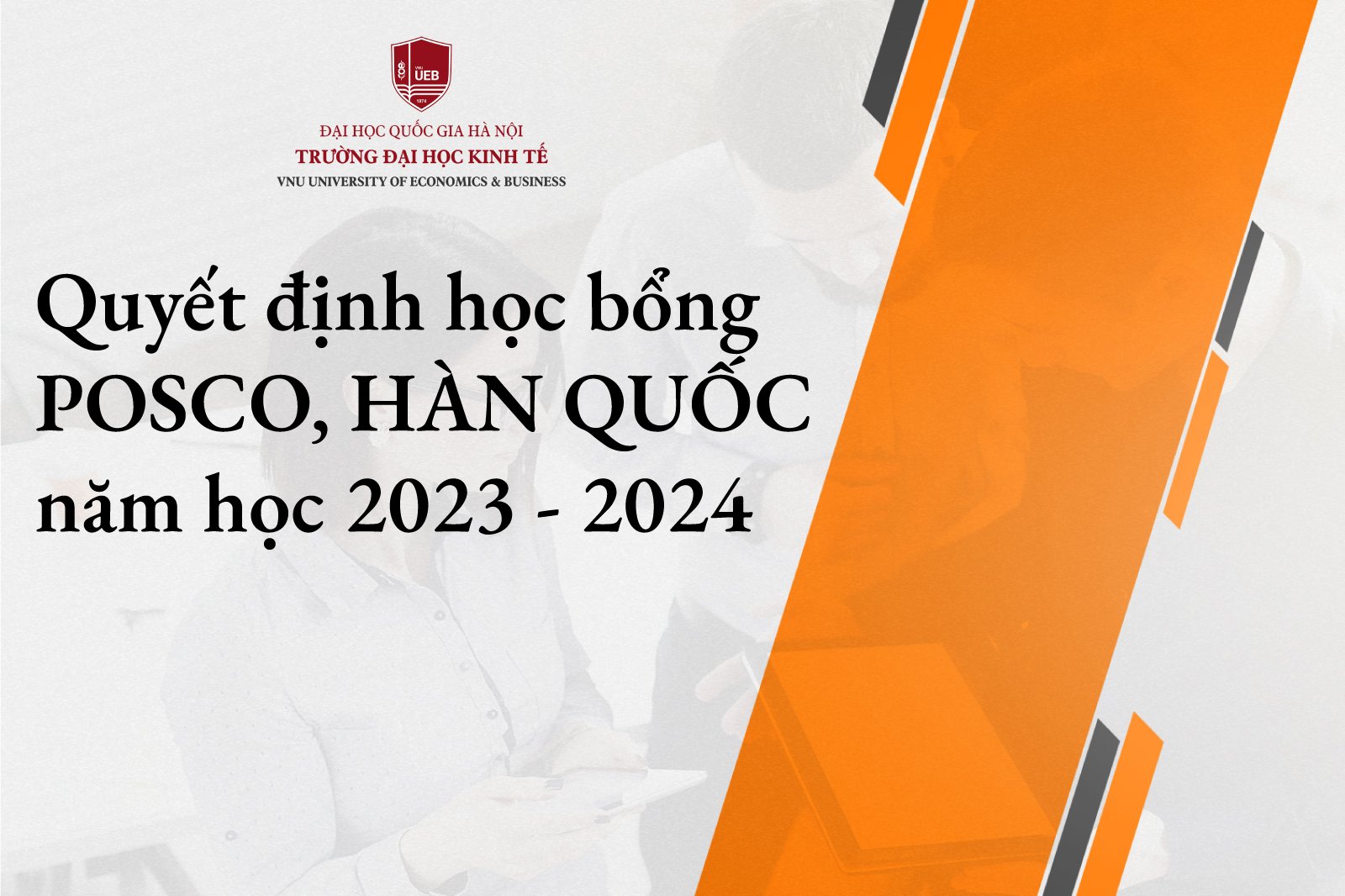 Quyết định trao học bổng của Quỹ học bổng Posco, Hàn Quốc năm học 2023-2024 