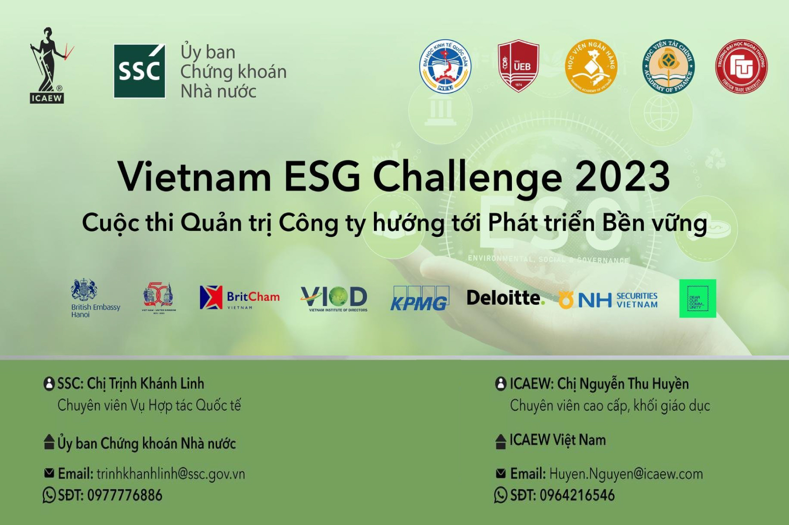 Cuộc thi “Quản trị công ty hướng tới phát triển bền vững” - Vietnam ESG Challenge chính thức mở cổng đăng ký