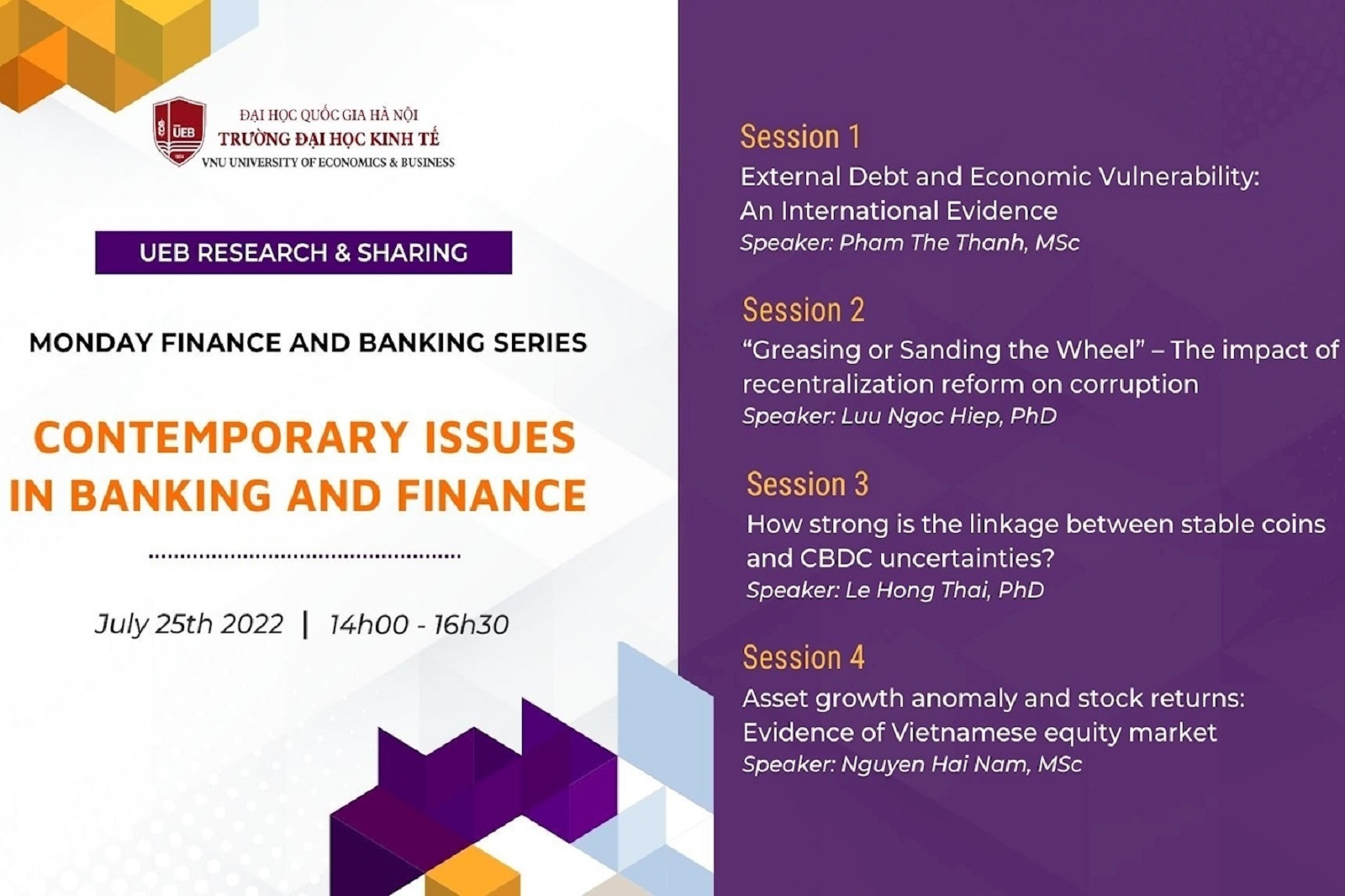 Tọa đàm khoa học  “Contemporary Issues in Banking and Finance”