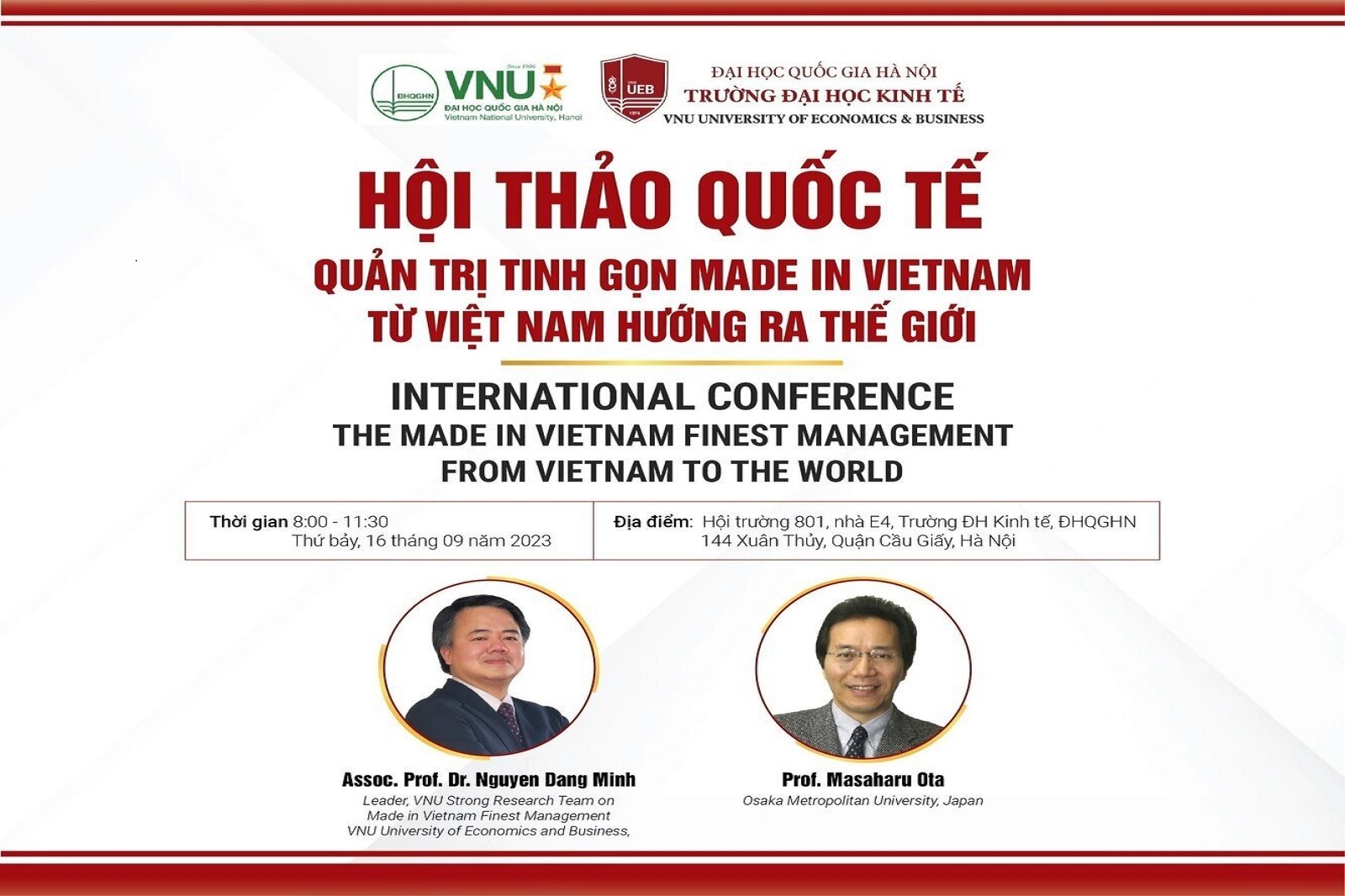 Hội thảo quốc tế: Quản trị tinh gọn Made in VietNam: Từ Việt Nam hướng ra Thế giới