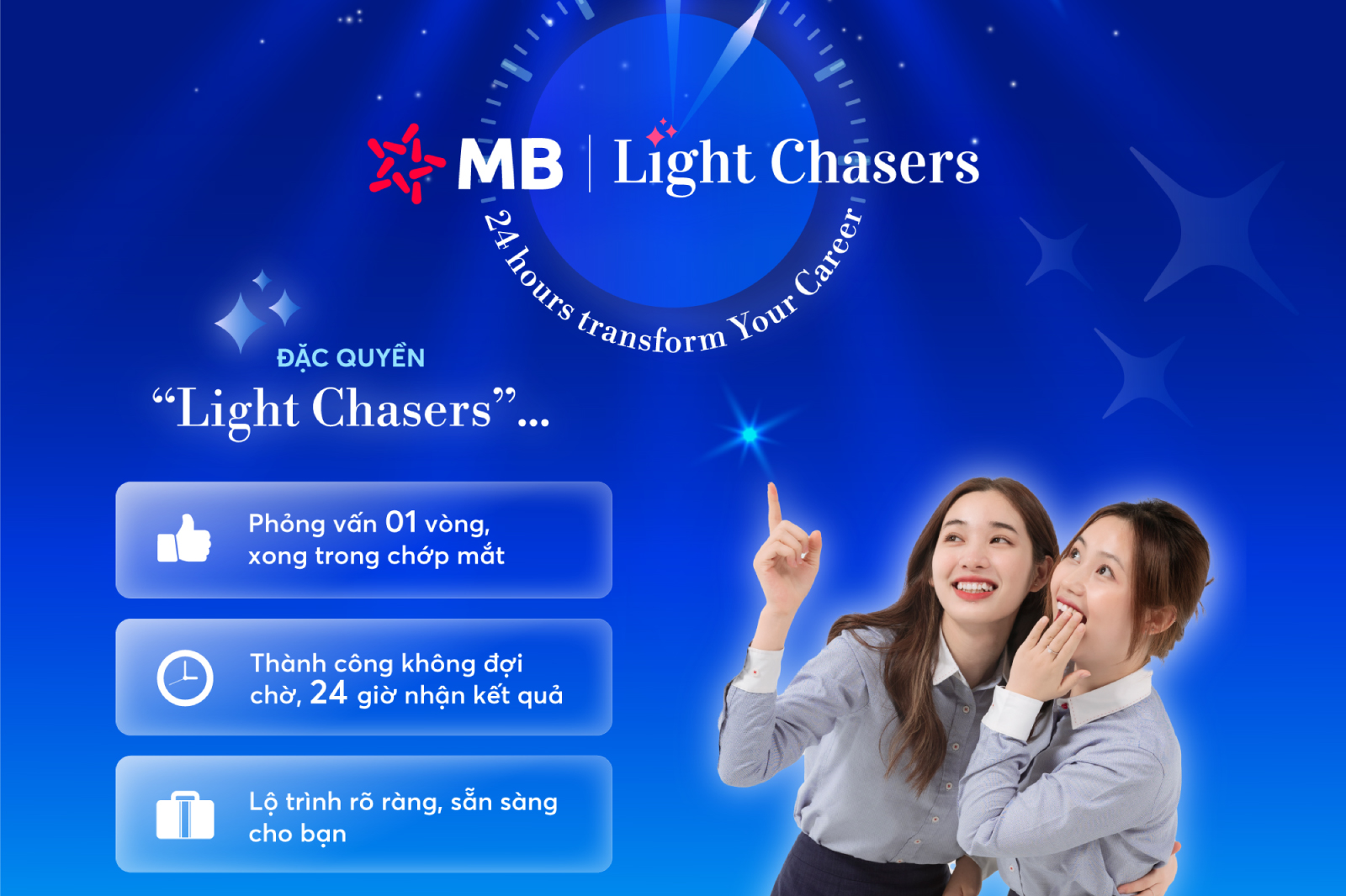 MB Light Chasers 2024: Duy nhất 1 vòng phỏng vấn - Nhận kết quả trong vòng 24h